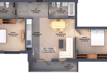 Apartament premium 3 camere,Victoriei ,zona Mărul de Aur
