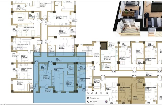 Apartament 3 camere ,Republicii imobil nou,etaj 2